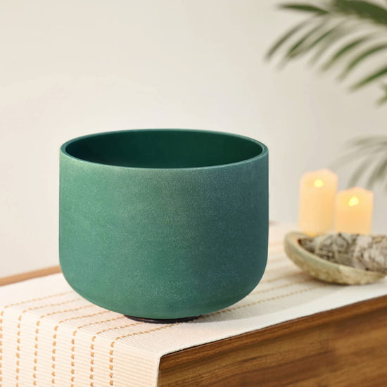 F Note Emerald Gemstone Fusion Crystal Singing Bowl - On sale